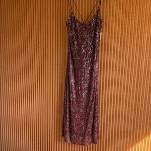 Altar’d State Elegant Burgundy Sequin Dress